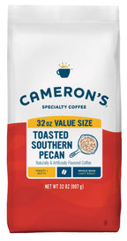 Cameron's Coffee Roasted Whole Bean Coffee, Flavored, Toasted Southern Pecan, 32 Ounce