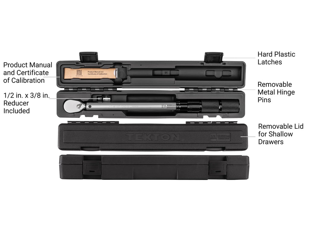 TEKTON 1/4 Inch Drive 90-Tooth Dual-Direction Micrometer Torque Wrench (20-200 in-lb) | TRQ50402