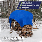 RUGGED RHINO Heavy Duty Waterproof Tarp, 10x20, UV and Tear Resistant Cover with Reinforced Grommets and Corners, Outdoor Multipurpose Tarps for Camping, Patio, Garden, Car & Roof, 5 Mil, 1 Pack, Blue