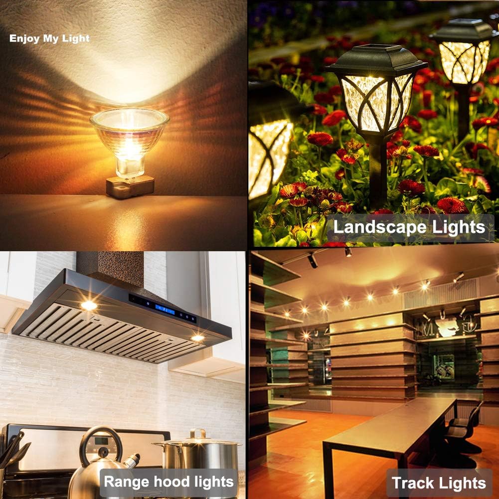 Vinaco MR16 Bulb,10 Pack 35W GU5.3 Base, 480LM High Output 12V 35W Bulb, 2800K Warm White MR16 Dimmable with Clear Glass Cover, MR16 GU5.3 for Landscape, Track Lights