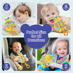 HOLA Montessori Toys for 1 Year Old Boys - Rattle Teething Baby Toys 0-6 & 6-12 Months, Silicone Pull String Sensory Toys for 1 Year Old Girl Gifts Christmas Stocking Stuffers