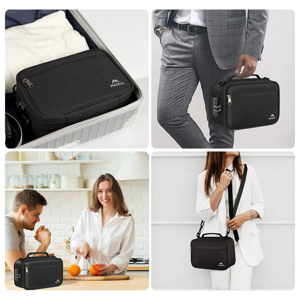 MATEIN Smell Proof Bag, Odor Proof Bags Stash Box Container with Combination Lock, Travel Storage Case with Detachable Shoulder Strap, Odorless Storage Bag Gifts for Men & Women