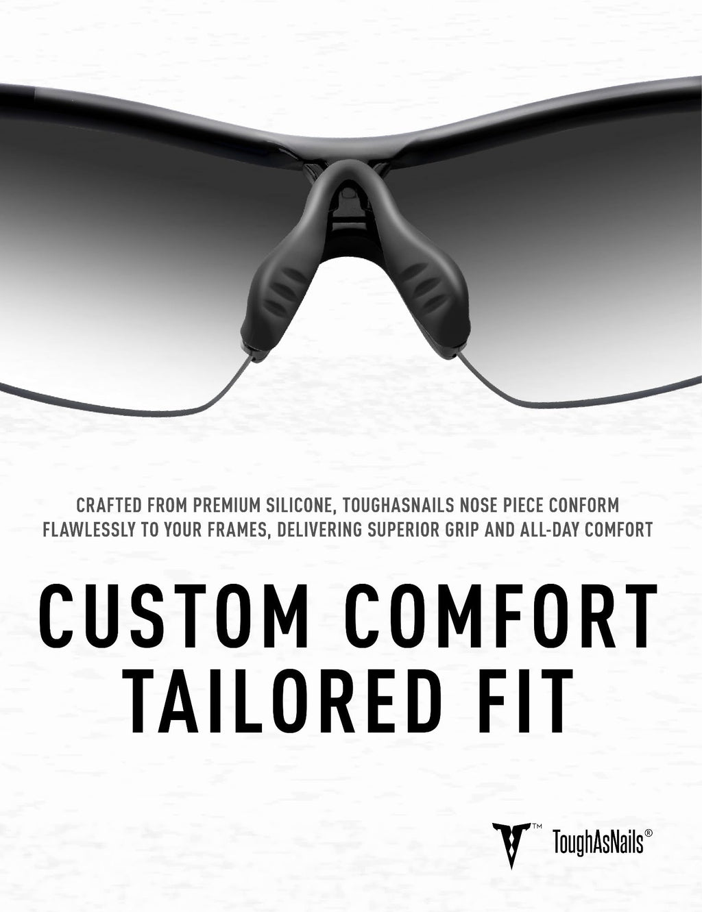 ToughAsNails 2 PCS Regular Fit Replacement Nose Pads for Oakley Radar Path/RadarLock Path/Radar EV Path/Radar EV Path XS Sunglasses Black&Gray