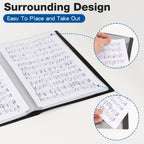 Sheet Music Folder 4 Pages Expand Piano Sheet Music Binder 30 Sleeves 60 Pages A4 Size Black Double Side Writable Choir Folder for Marching Band Piano Fits Letter Size (8.5x11in/216mmx279mm)