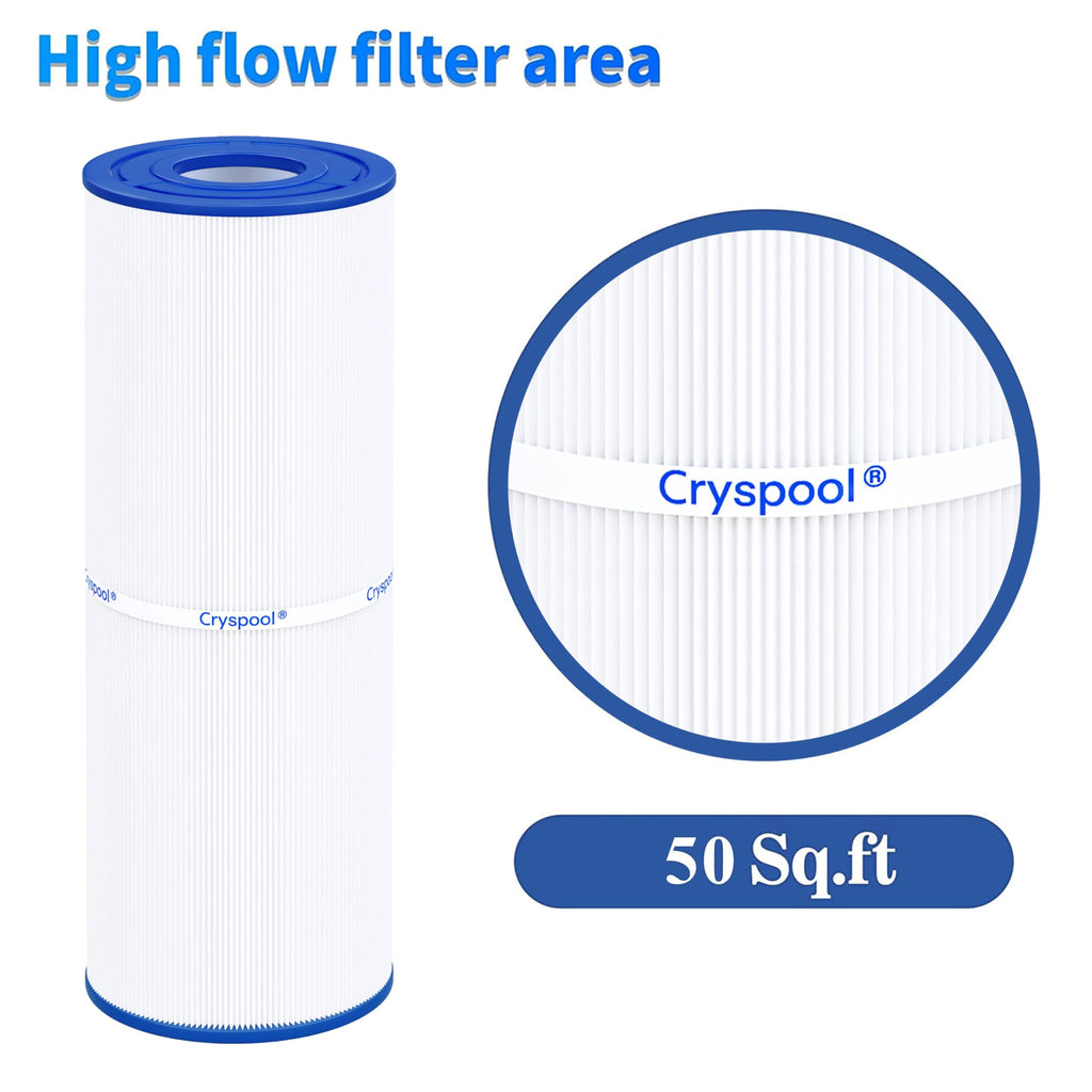 Cryspool® 04075 Filter Compatible with C-4950, PRB50-IN, FC-2390, Guardian 413-212-02, J200 Series Filter, 03FIL1600, 373045, Cal Spa Hot Tub Filter, 50 Sq. Ft Spa Filter Cartridge, 2 Pack