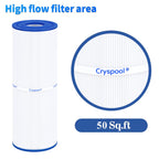 Cryspool® 04075 Filter Compatible with C-4950, PRB50-IN, FC-2390, Guardian 413-212-02, J200 Series Filter, 03FIL1600, 373045, Cal Spa Hot Tub Filter, 50 Sq. Ft Spa Filter Cartridge, 2 Pack