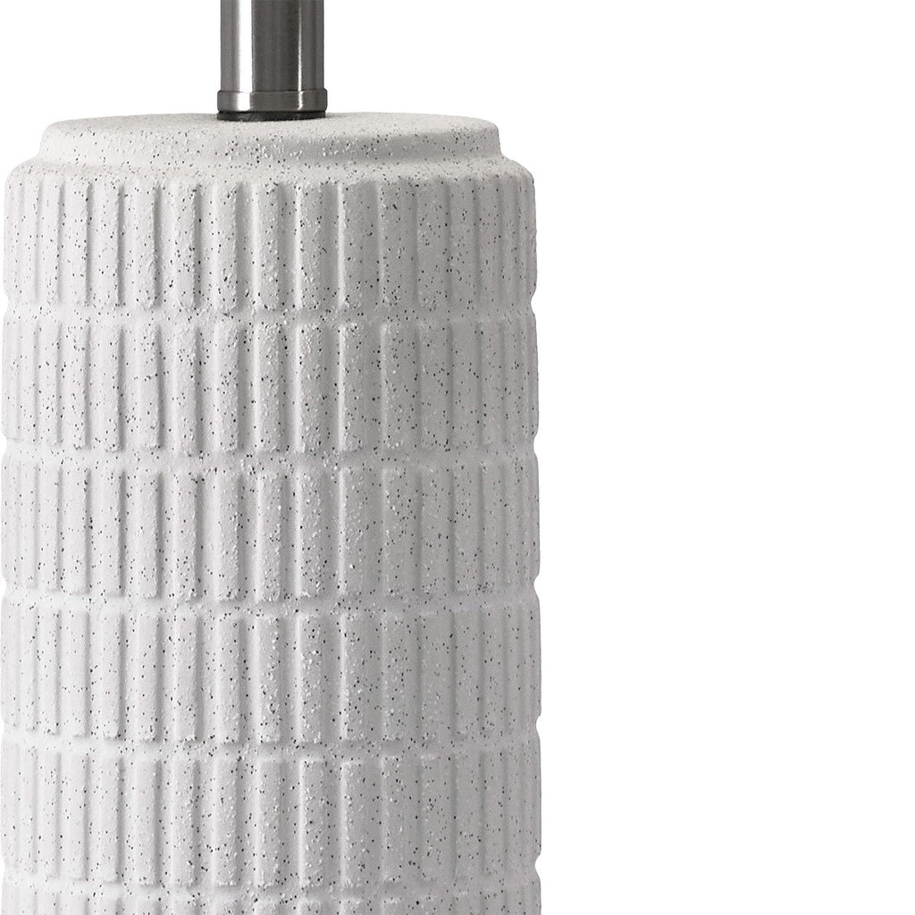 PoKat 24" Farmhouse Ceramic Table Lamps Set of 2 for Bedroom, White Stone-Like Bedside Lamps for Night Stands, Matte-Textured Decor Nightstand Table Lamps for Living Room End Table White