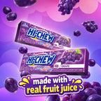 HI-CHEW Grape Sticks, 15-Pack, Unique Fun Soft & Chewy Taffy Candy, 1.76oz Each - Made with Immensely Juicy Fruity Flavors, Halloween Candy