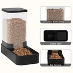 Wefeedy Automatic Cat Feeder and Water Dispenser in Set with Pet Food Bowl,Gravity Dog Waterer and Food Feeder for Small Medium Dog Cat Puppy Kitten Large Capacity(3.3L,Black)