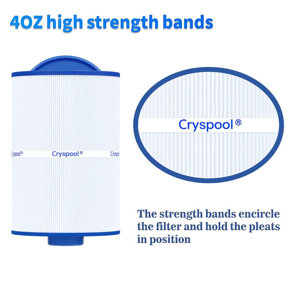 Cryspool® 05015 Spa Filter Compatible with 5CH-35, PMAX50P4, PAS35P, Maax 104309, FC-0300, 35 Sq. Ft hot tub Filter Cartridge, 1 1/2" MPT, 2 Pack