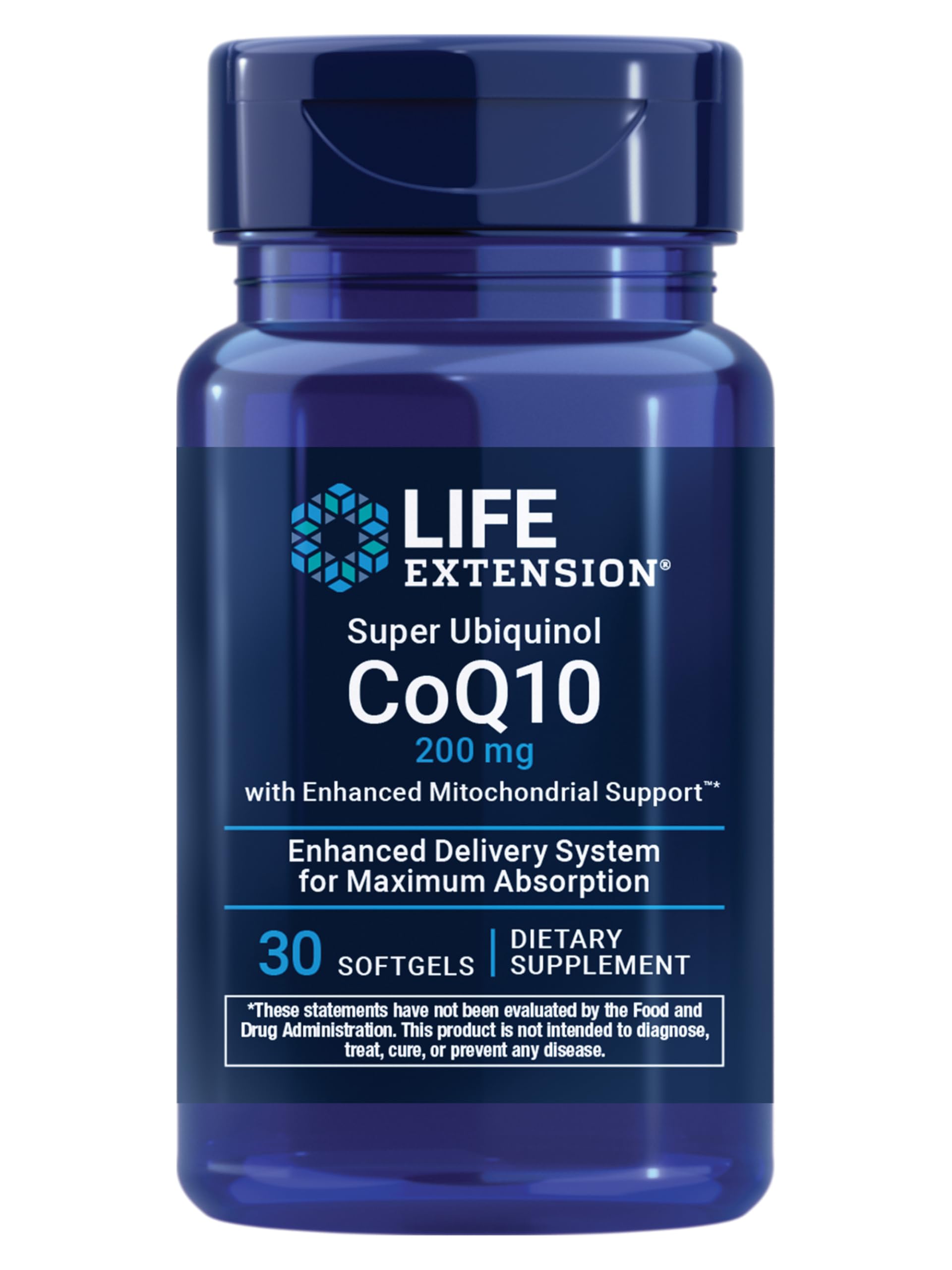 Life Extension Super Ubiquinol CoQ10 with Enhanced Mitochondrial Support – 200 mg, Shilajit – Promotes Heart Health, Cell Energy, Oxidative Stress – Gluten-Free, Non-GMO – 30 Softgels (Pack of 2)