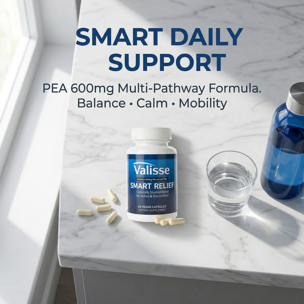Jqewlg Valisse Smart Relief Pea 600mg - Multi-Pathway Support Formula, Immune Balance, Calm Mind & Body, Joint Comfort & Mobility Support - 60 Capsules