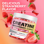 eterlower Creatine Monohydrate Gummies, 5g Creatine Gummies for Women & Men.Pre-Workout & Muscle Growth Support, Contains BCAA, Collagen, Sugar-Free, 120 Count