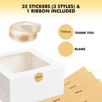 RACETOP 32pcs Cake Boxes with Window, 10x10x5 Inches White Bakery Boxes, Cookie Dessert Boxes, Pastry Box, Square Cardboard Cake Box for Cake, Birthday Party, Donuts, Wedding