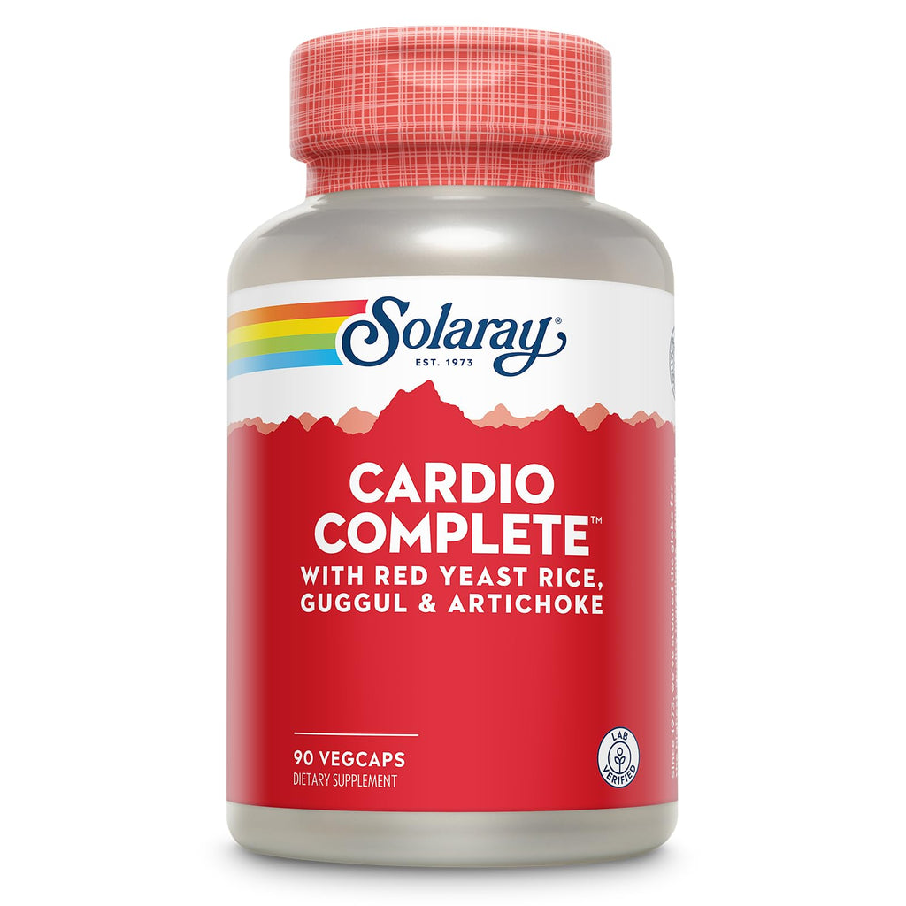 SOLARAY Cardio Complete with Red Yeast Rice, Guggul & Artichoke Extracts, Plus B Vitamins and More - Lab Verified, 60-Day Guarantee - 45 Servings, 90 VegCaps