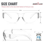 BISON LIFE Black Safety Glasses – Case of 144 Pairs of Scratch Resistant Eyewear, Polycarbonate Impact Resistant Lens