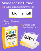 Sight Words Flash Cards 1st Grade - 120 High Frequency Words from Dolch's and Fry's Lists for 6-7 Years