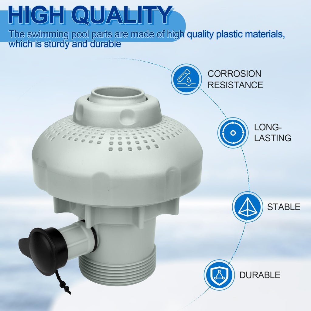 12355 Large Inlet Air Nozzle Compatible with Intex 1900-2450gph Pumps, Pool Inlet Air Nozzle for Intex 18' and Larger Pools, Strainer Grid Nozzle Kit Replacement Parts - 1 Pack