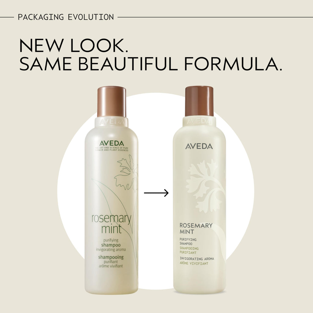 AVEDA Rosemary Mint Purifying Shampoo | Clarifying Shampoo | Gently Removes Buildup, Adds Shine | For Normal to Oily Hair, Fine to Medium Hair | Invigorating Aroma| 97% Naturally Derived*, 8.5 Fl Oz