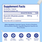 Quercetin 500mg Capsules | Vegan Friendly Quercetin Dihydrate High Potency Antioxidant Supplement for Skin Heart and Immune Support | Gluten-Free | Made in the USA in GMP Facilities (200 Servings)
