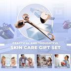 Yeamon Gua Sha Facial Tools and Face Roller Set, Facial Massage Tool for Women’s Skincare Routine,Cooling Stainless Steel Face Sculpting Eyes Roller Guasha for Daily Use or Self-Care Gift for Women