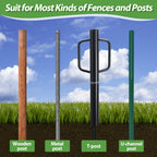 T Post Driver 12 LB, Fence Post Driver with Handles, Heavy Duty Metal Post Pounder for Wooden Posts U-Channels, 17 inch Steel Pile Driver for Farm Garden Orchard, Easy Use Fence Post Digger