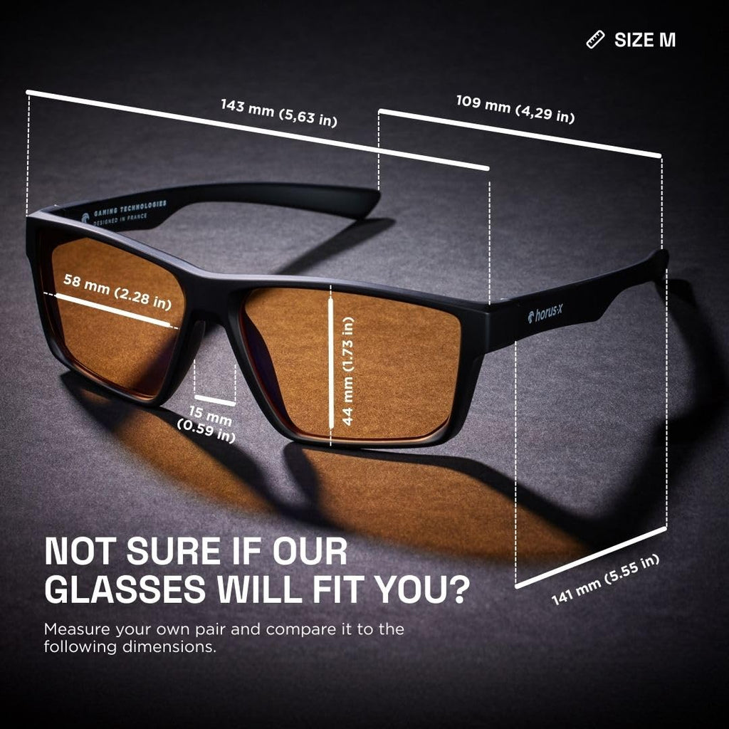 Horus X • Blue Light Glasses Men Women | Blue Light Blocking Glasses for Screen Anti-Fatigue Eye Migraine | Gaming Amber V3