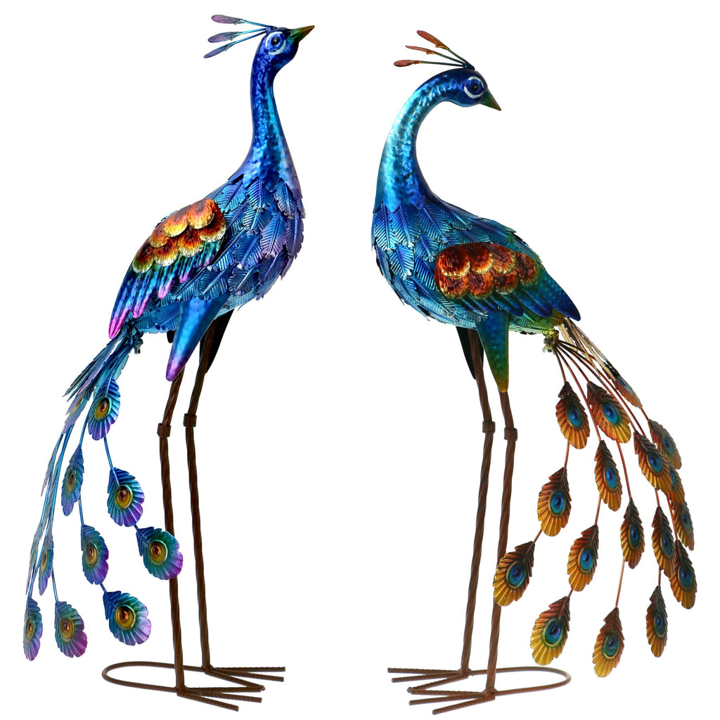 Kircust Metal Peacock Garden Statue and Sculpture,