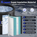 Upgrade XL Ice Bath Tub for Athletes, 119 Gallons Hot & Cold Plunge Tub with Cover for Recovery, Cold Water Therapy, Multiple Layered Portable Hot Tubs for for Home, Gym & Outdoor