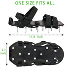 CASUSEN Lawn Aerator Shoes, Aerator Lawn Tool One Size Fits All for Yard Patio Lawn and Garden, Newly Upgraded X-Shaped 8-Strand Straps, Steel Spikes for Soil Aeration