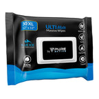 Pure Active XXL Body Wipes for Face and Body, Deodorizing Men's Shower Wipes for Camping, Travel, and After Workout, 12x12 Blue Ice Scented 30 Pack
