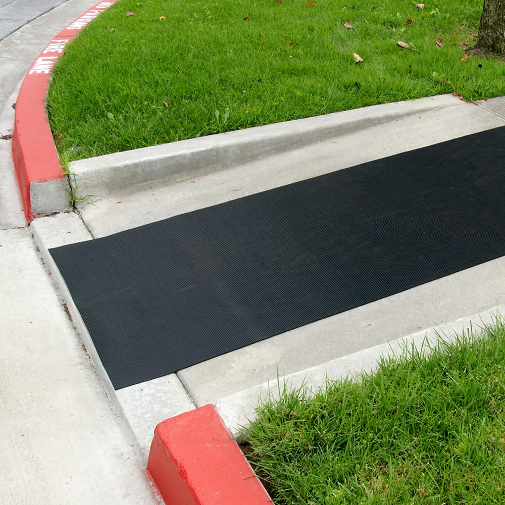 Rubber-Cal Ramp Cleat Non-Slip Outdoor Rubber Mats - 1/8" x 3 ft x 8 ft
