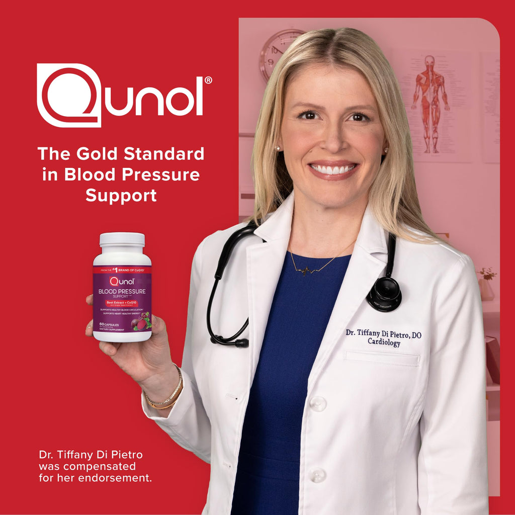 Qunol Blood Pressure Support, 3 in 1 Beets + CoQ10 + Grape Seed Extract, Beet Root Capsules That Supports Healthy Blood Circulation & Heart Healthy Energy, 60 Count (Pack of 2)