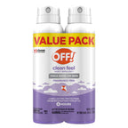 Off! Clean Feel Insect Repellent Aerosol with 20% Picaridin - Long-Lasting DEET-Free Protection from Mosquitoes, Fragrance-Free Pest Control for Ticks & Flies, Camping, Bug Spray - 5 oz (Pack of 2)