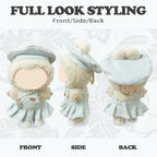 Clothes Compatible with LABUBU Doll – 4PCS Frosted Mint Set, 17cm Doll Clothes Designer Outfit for Campus Classic Theme, Chic Stylish Accessories for Labubu, No Doll (Paris Mint Frost)