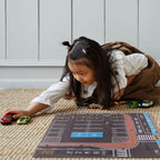 Simhoa 1/64 Scale Parking Lot Model Building Diorama Nonslip Layout Pad Scene Display Mini Car Garage for Vehicle Scene Toy, J