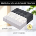 HAVARGO Recliner Cushions for Elderly, 20x20x5 Inch Thick Chair Cushion Patent Design Soft Tufted Dual Layer Booster Seat Cushions for Seniors Recliner Risers Gray 1P