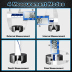 Qfun Digital Caliper, 0-6inch Caliper Measuring Tool Extreme Accuracy IP54 Waterproof Electronic Vernier Caliper Stainless Steel Digital Micrometer with Extra Large LCD Screen