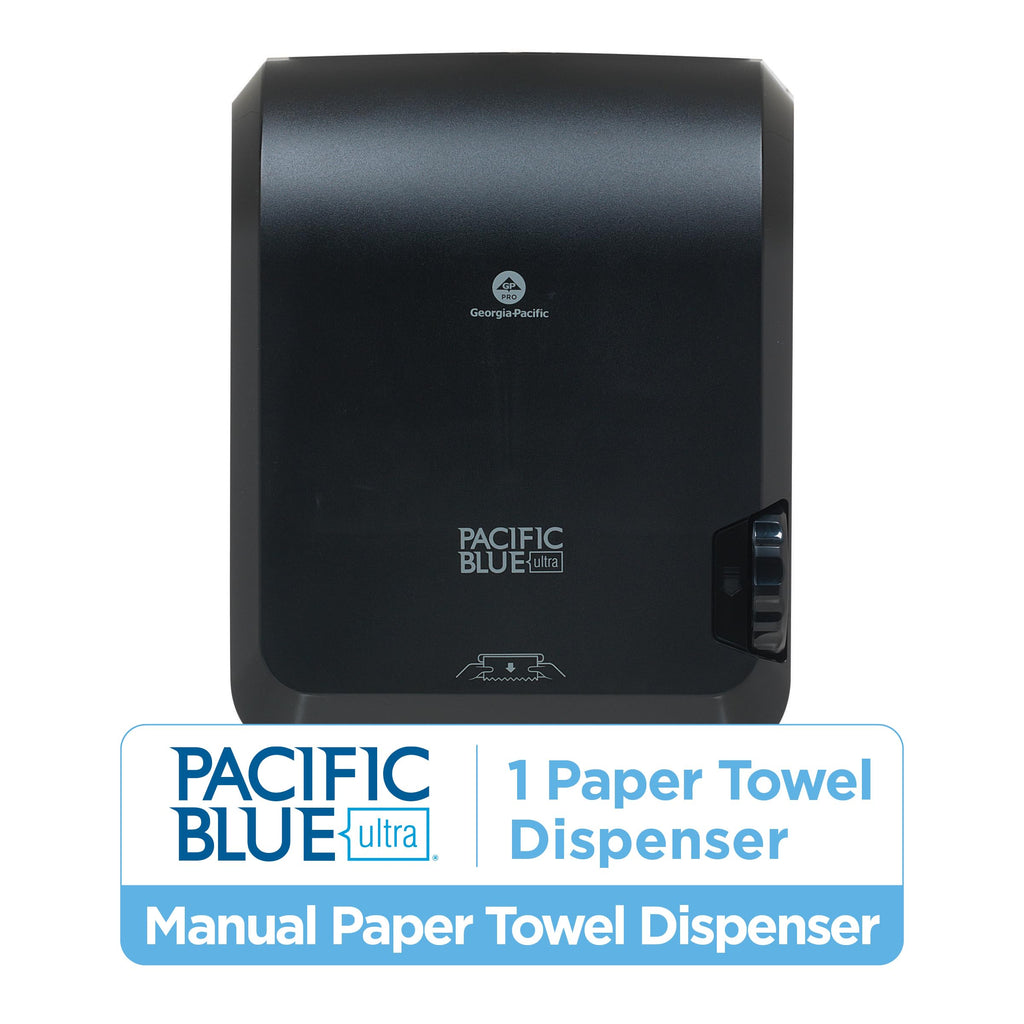 Pacific Blue Ultra 8" High-Capacity Mechanical Paper Towel Dispenser by GP PRO (Georgia-Pacific), Black, 59589, 12.9" W x 9" D x 16" H, 1 Dispenser
