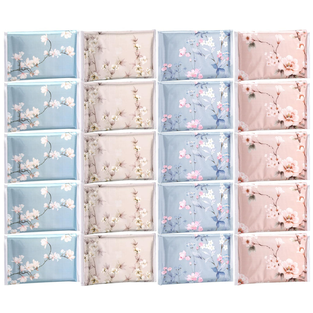 Tinlade 24 Packs Travel Size Tissue Pocket Slim Pack Facial 3 Ply Wallet Size Pocket Tissues for Travel Wedding Party Favors, 10 Sheets Each, 4 Styles(Flower)