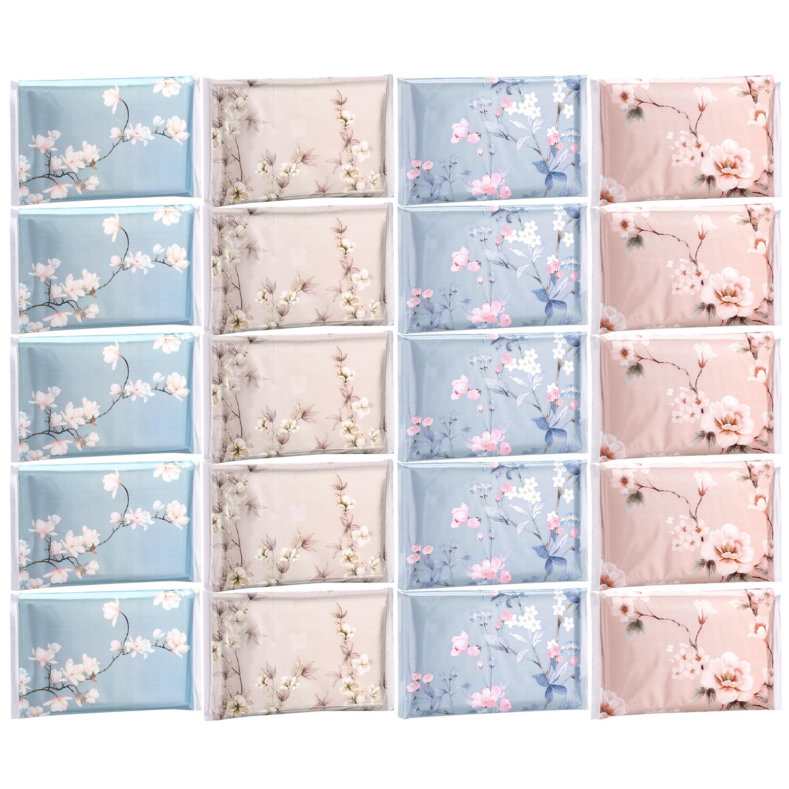 Tinlade 24 Packs Travel Size Tissue Pocket Slim Pack Facial 3 Ply Wallet Size Pocket Tissues for Travel Wedding Party Favors, 10 Sheets Each, 4 Styles(Flower)