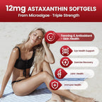 10 in 1 Astaxanthin Supplements 12mg, 8 Month Supply, Astaxantina Antioxidant from Fresh Haematococcus Pluvialis, Contains Lycopene, Grape Seed, Vitamin E, More Supports Eye, Joints, Skin Health, 2Bag
