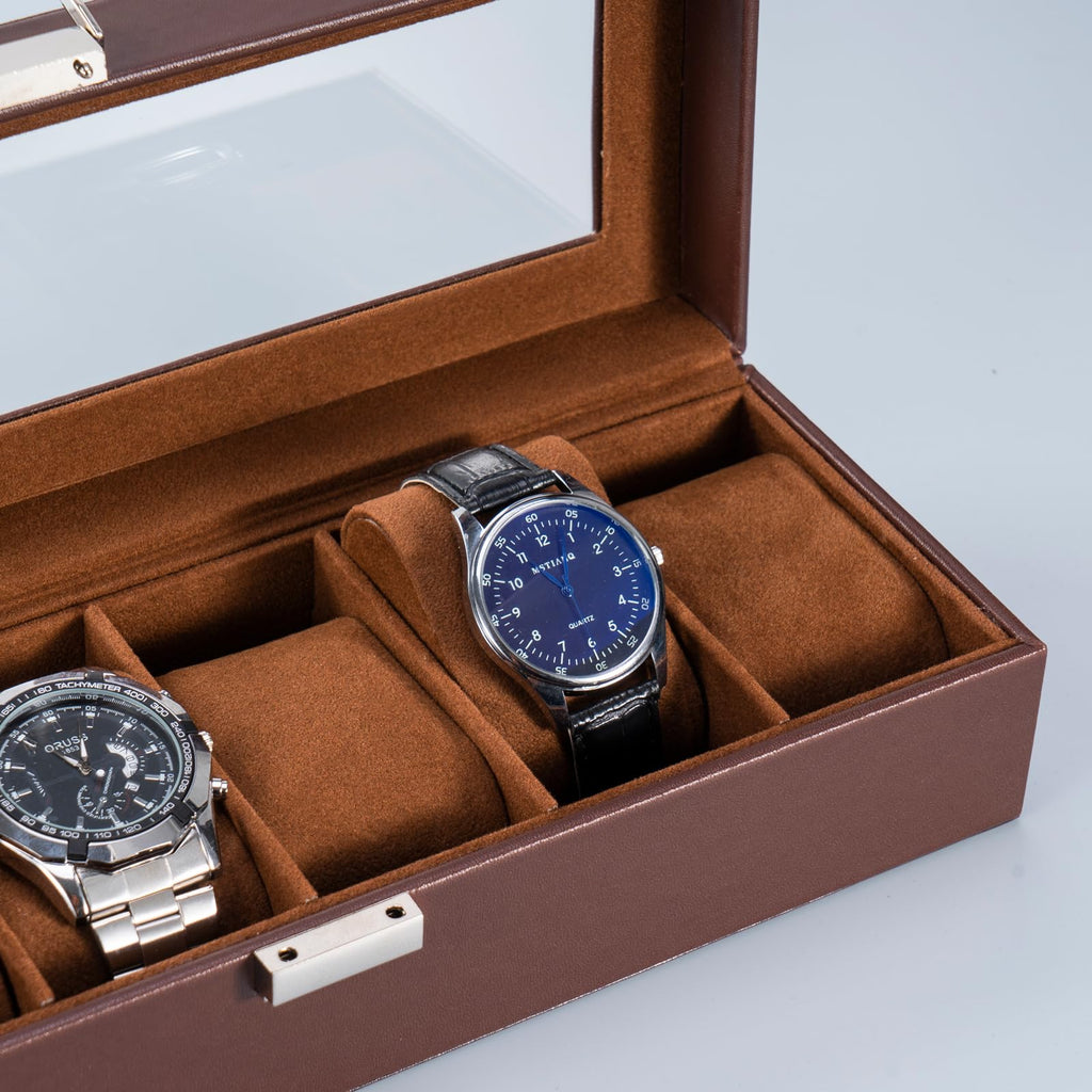 ProCase Watch Box, 6 Slot Mens Watch Display Case, Espresso