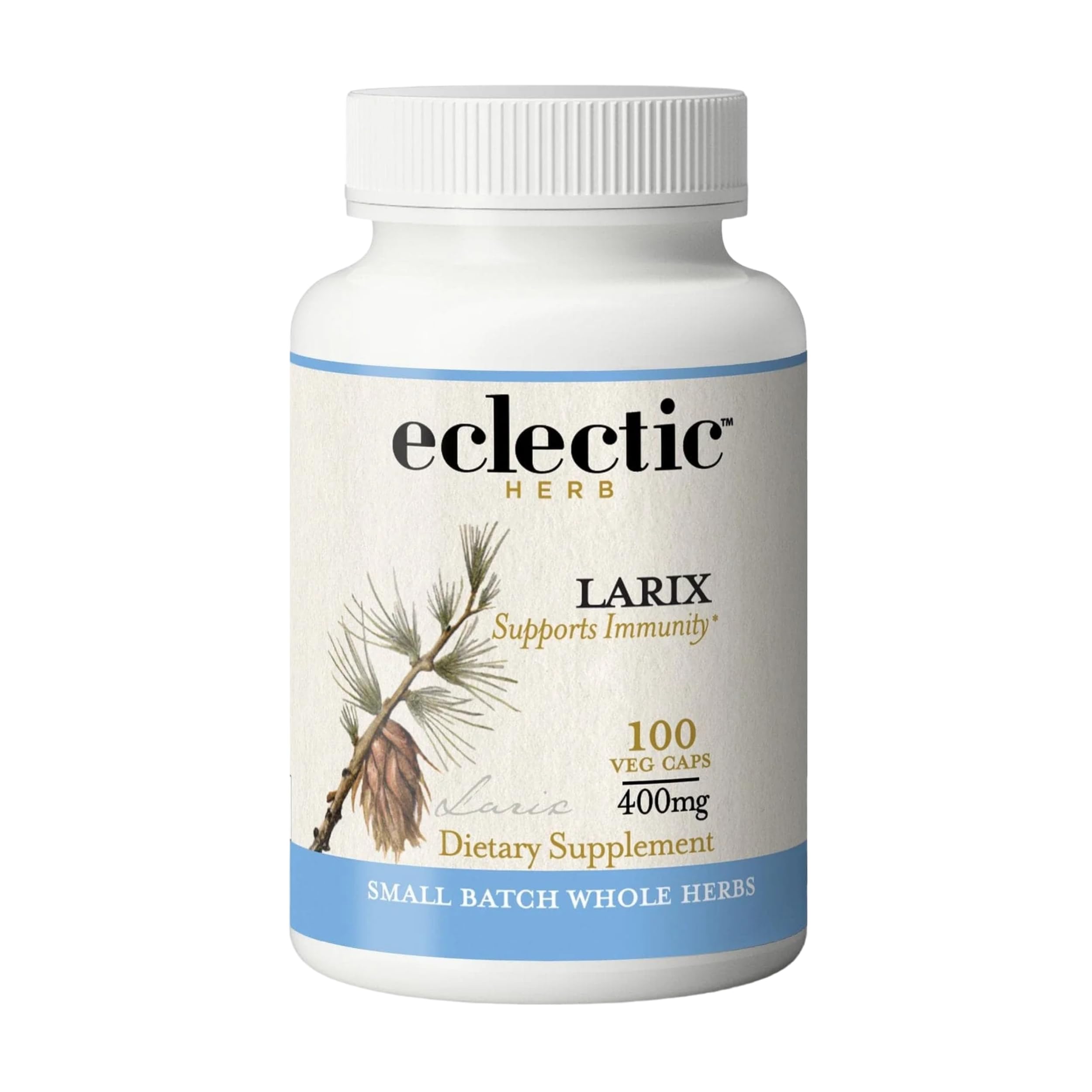Eclectic Herb - Larix Capsules | Natural Immune, Respiratory + Ear Support | Larch Laricina | Immunity & Gut Flora Support | Vegan, Non-GMO, Gluten Free (100 CT | 400 mg)