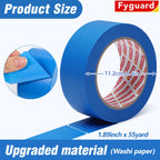 Fyguard 5 Rolls Painters Tape 2 Inch Wide, Blue Painters Tape Bulk 1.89In × 55Yd × 5 Rolls Blue Tape, Multi-Surface Masking Tape for Wall Painting Edge Treatment DIY Crafts, Total 275 Yards
