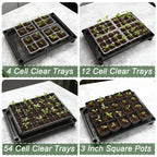 RooTrimmer 5-Tier Seed Starter Trays, Plant Stand, with Bottom-Watering Design– Reinforced Thickened Shelf for Small Pots, Balcony/Indoor Seed Starting & Greenhouse, Black