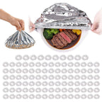 Reusable Aluminum Foil Food Covers, 2026 New Thickened Heat-Resistant Material with Continuous Warmth, Fresh Keeping Food Cover for Home Kitchen Meals Vegetables Fruits Leftovers (B-100Pcs)