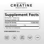 Puregen Labs Micronized Creatine Monohydrate Powder 500g – Pure, Unflavored, No Additives | 5000mg Per Serv (5g) - 100 Servings | Third Party Tested for Quality