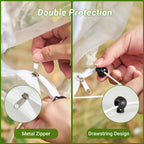 4 Pack Bird Netting Bags for Garden Protection, 3.3 x 4.6 FT Insect Barrier Mesh Covers with Zipper Drawstring, Fruit Tree Netting for Blueberry Bushes Tomatoes Vegetables and Outdoor Plants