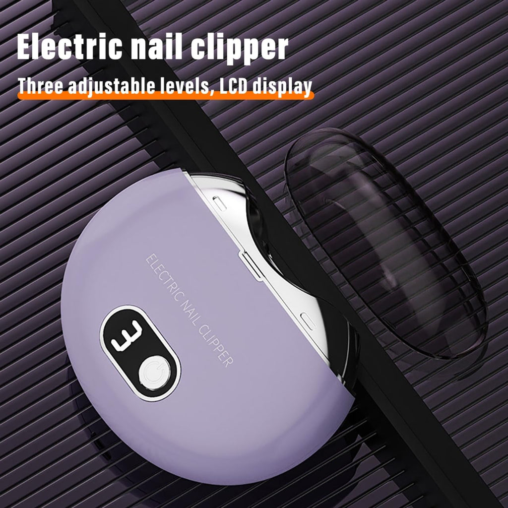 Electric Nail Clipper, Electric Toenail Clipper, 3-Speed Electric Nail Trimmer with LCD Digital Display, USB Rechargeable Safety Electric Nail Clippers for Kids, Adults, Elderly (Ivory)